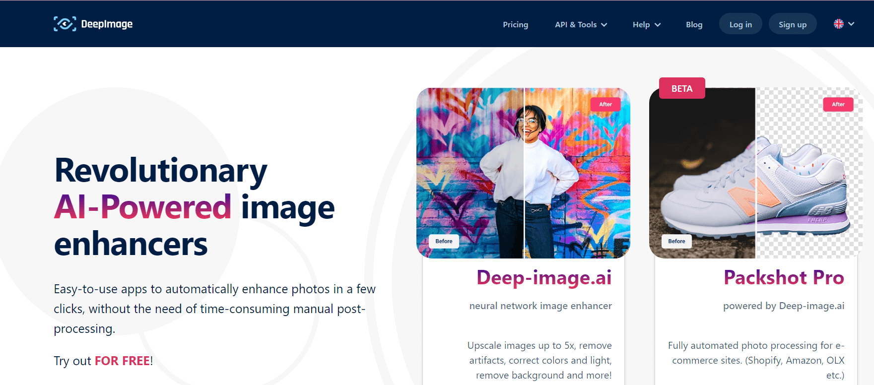 مواقع تحسين الصور بالذكاء الاصطناعي - Deep Image AI