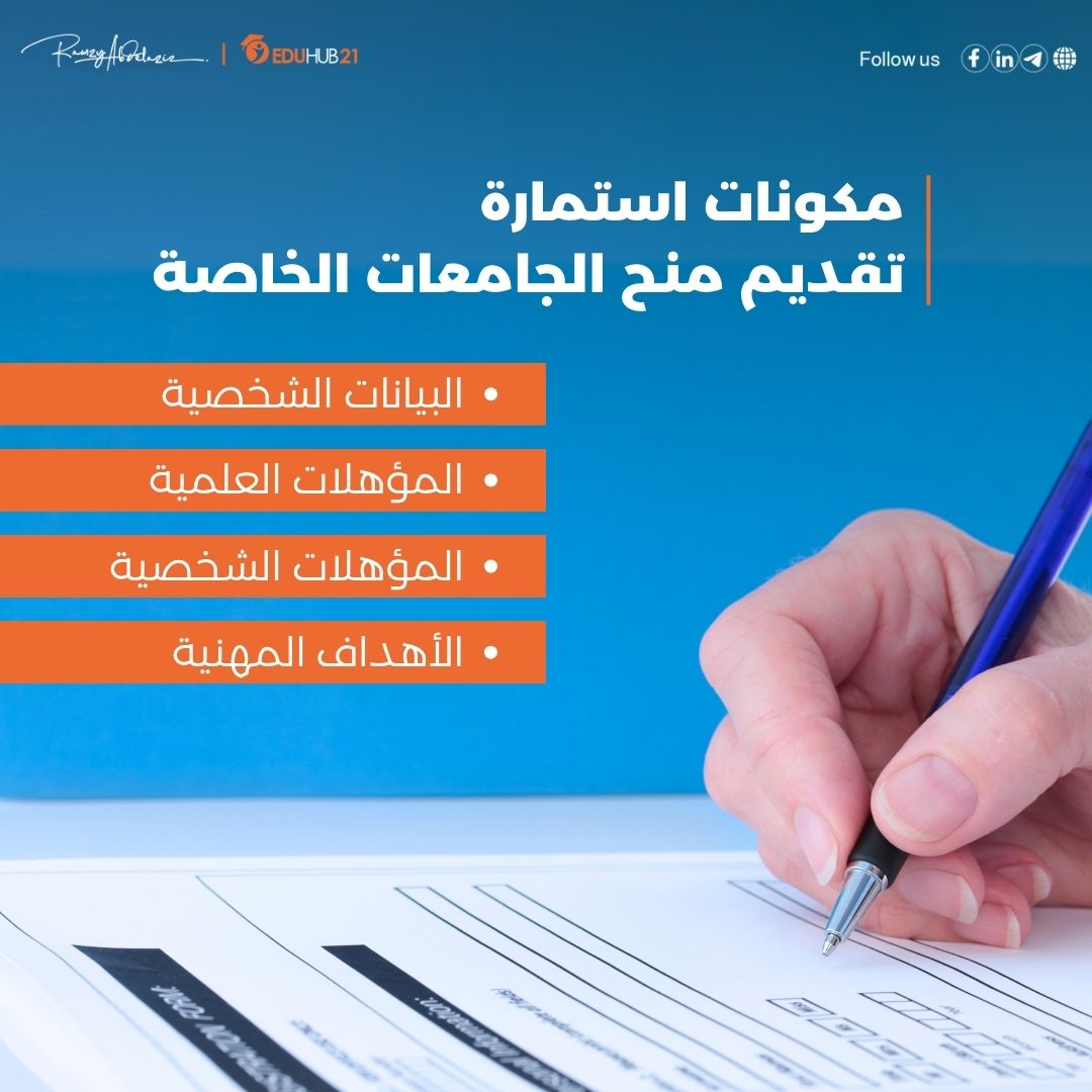 استمارة تقديم منح الجامعات الخاصة