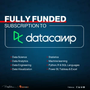 Fully funded scholarships from DataCamp 2024.