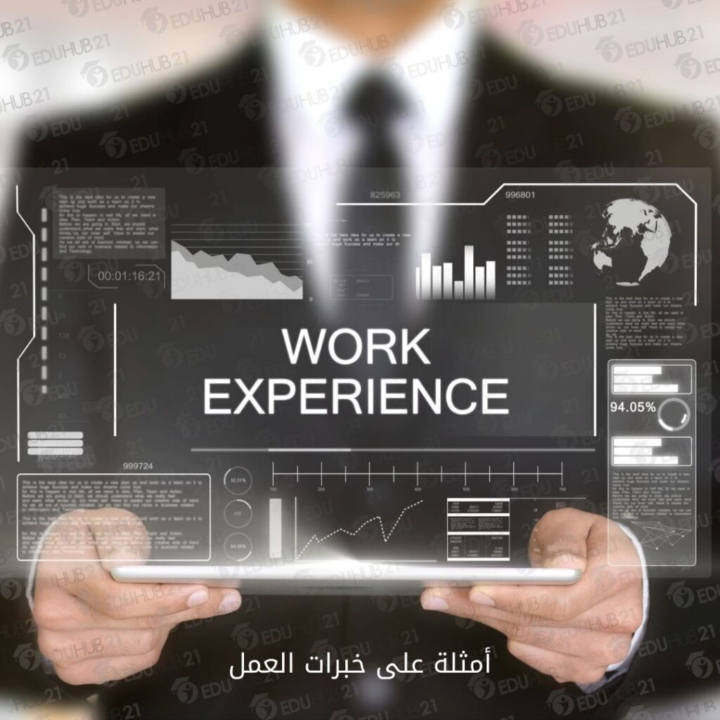 أمثلة على خبأمثلة على خبرات العملرات العمل
