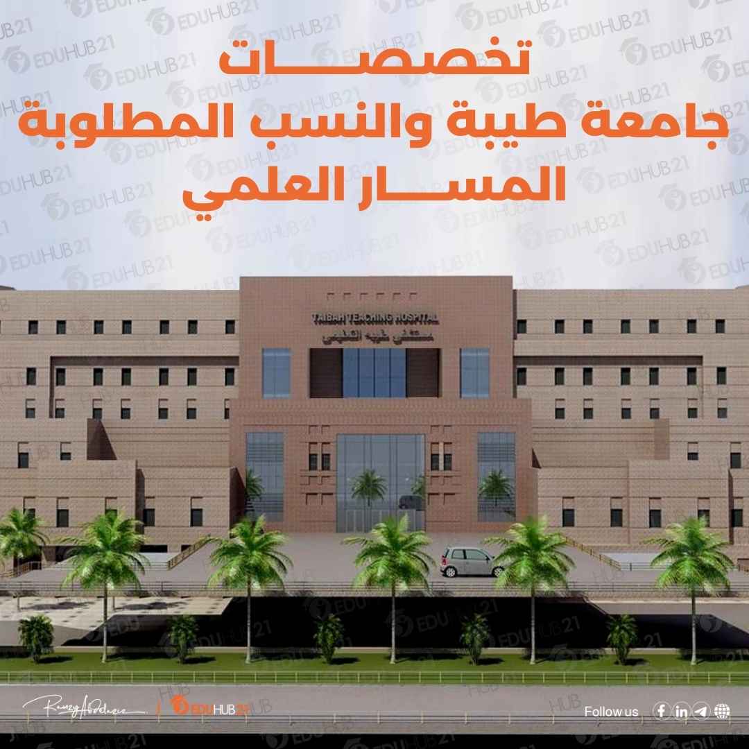 تخصصات جامعة طيبة والنسب المطلوبة المسار العلمي