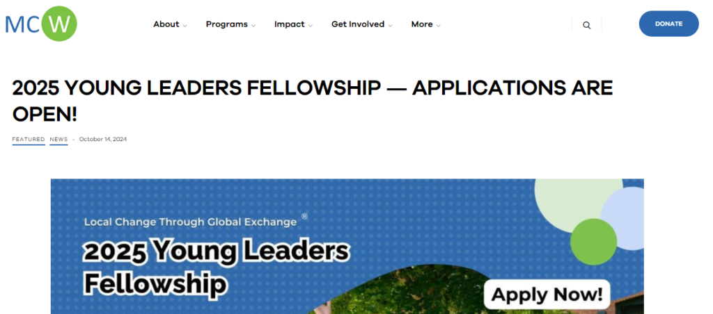 MCW Young Leaders Fellowship 2025