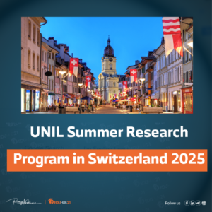 UNIL Summer Research Program in Switzerland 2025