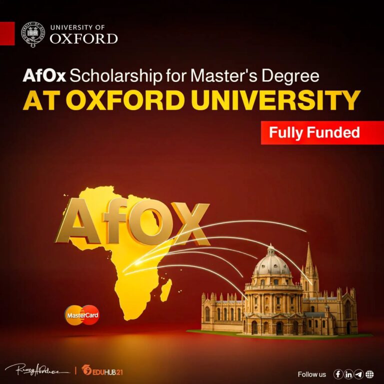 AfOx Scholarship for Master's Degree at Oxford University 2026 | Fully Funded