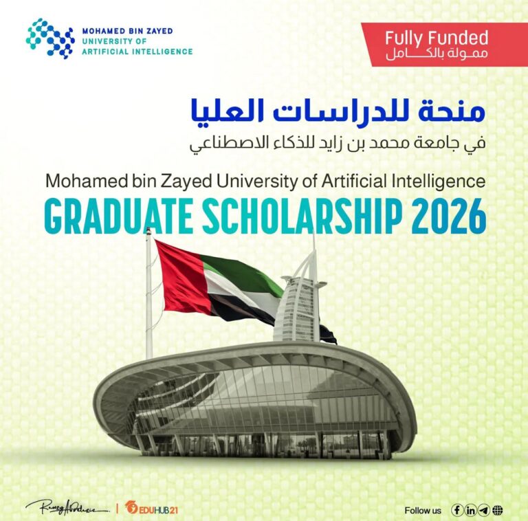 Mohamed bin Zayed University of Artificial Intelligence (MBZUAI) Graduate Scholarship 2026 | Fully Funded منحة جامعة محمد بن زايد للذكاء الاصطناعي (MBZUAI) للدراسات العليا 2026 | ممولة بالكامل